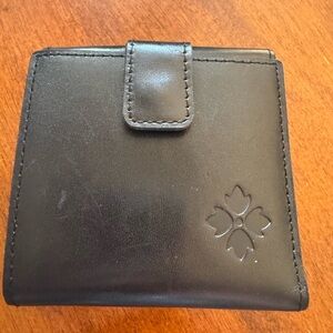 Patricia Nash black Leather Wallet with Embossed Design